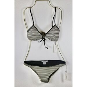 Marysia Swim Black and White Striped Bikini fits like a XS! Even though it sa L.